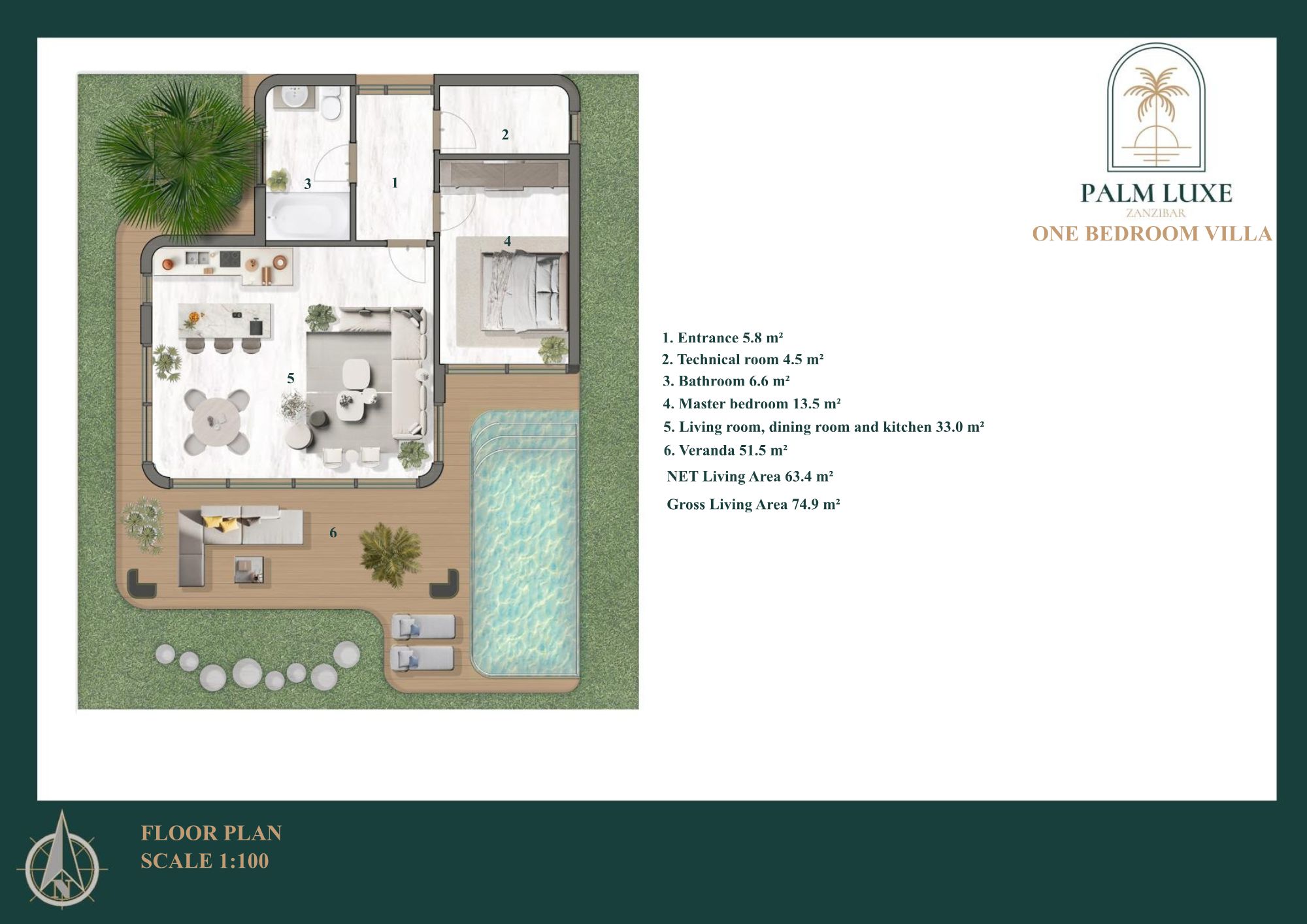 Ihr privates Refugium im Paradies – 12 exklusive Villen auf Sansibar 9 One bedroom villa color min.pdf One bedroom villa - color-min.pdf